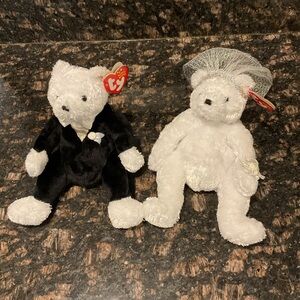 Ty Wedding Bears in Black and White